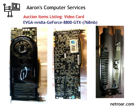 EVGA NVIDIA GeForce 8800 GTX (768P2N831AR) GDDR3 SDRAM